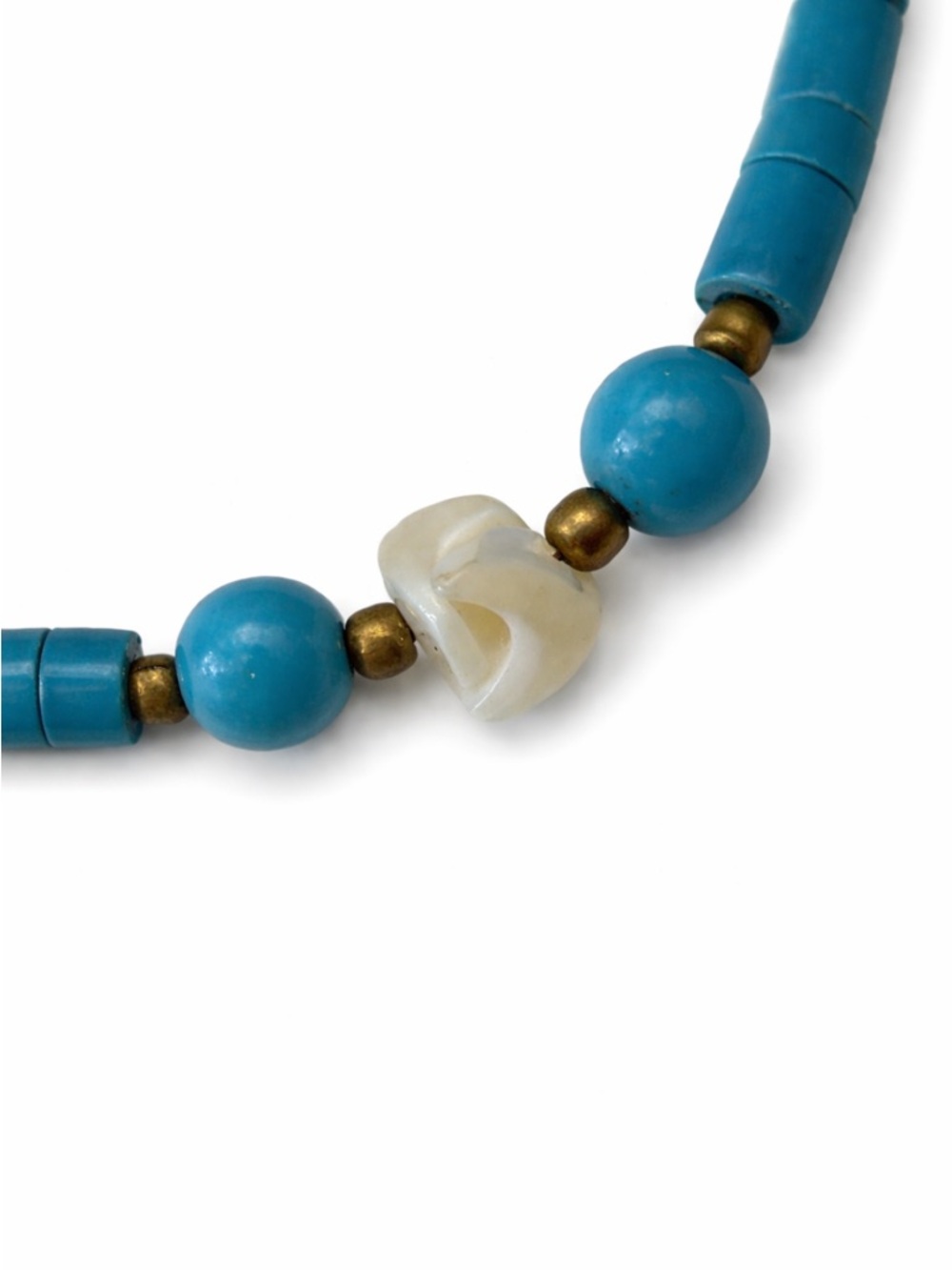 Shell Heishi & Turquoise Beaded Necklace Boho Beach Southwestern Style - Picture 4 of 5